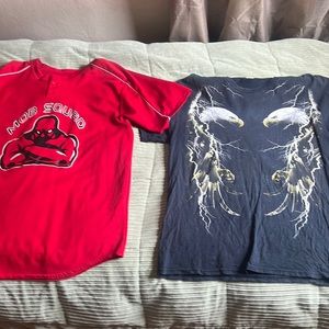 2 shirts One Large and one Xtra Large Thrifted shirts that are clean and washed